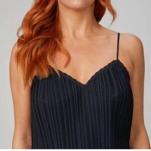 NWOT REBECCA TAYLOR Sleeveless Plisse Tank In Prussian Blue XS